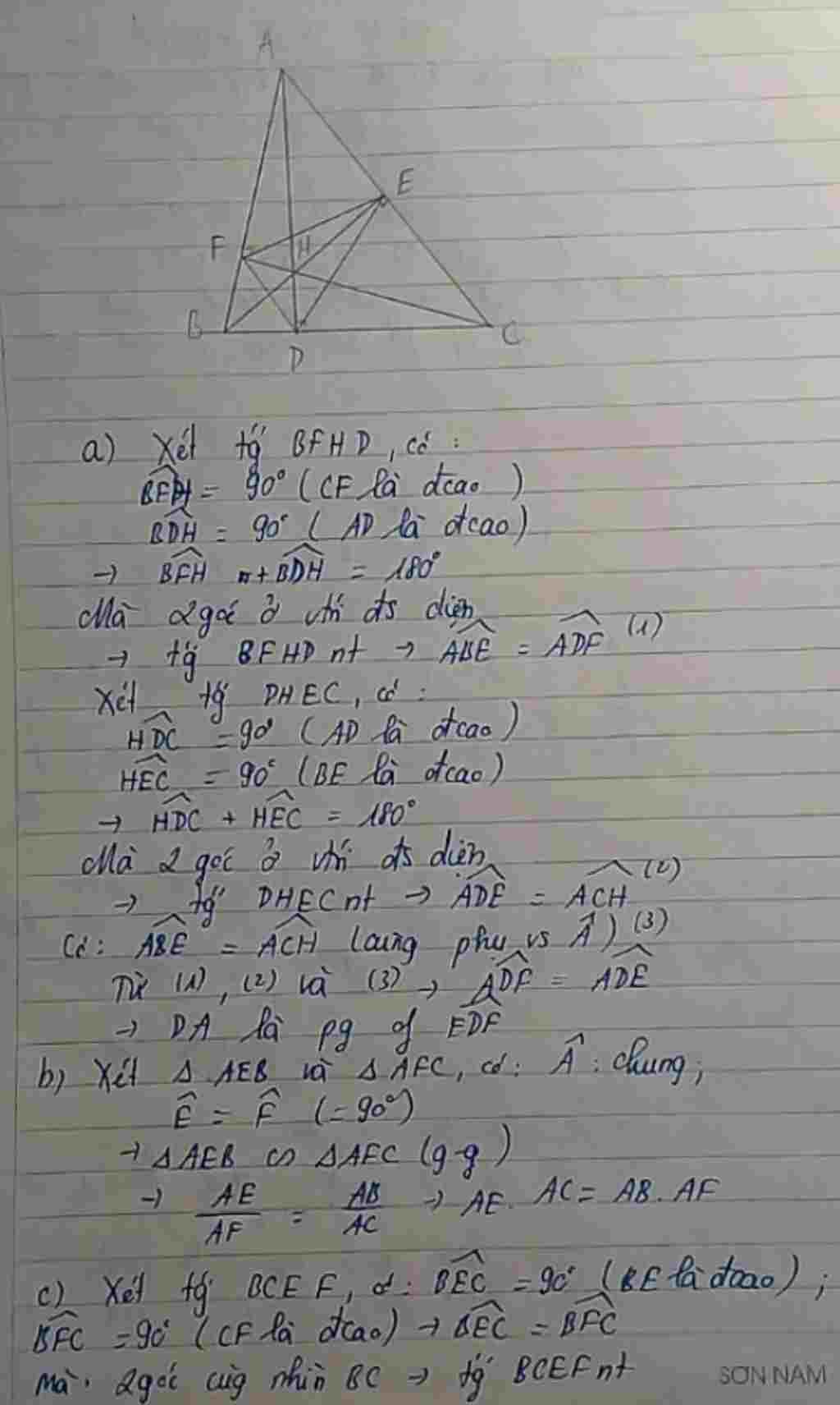 cho-tam-giac-abc-nhon-duong-cao-ad-cf-be-cat-nhau-tai-h-chung-minh-a-da-la-duong-phan-giac-cua-g