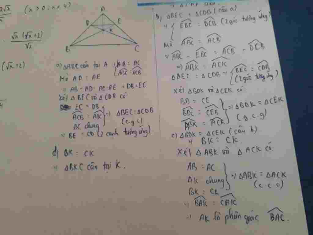 bai-8-cho-tam-giac-abc-can-tai-a-diem-d-thuoc-canh-ab-diem-e-thuoc-canh-ac-sao-cho-ad-ae-goi-k-l