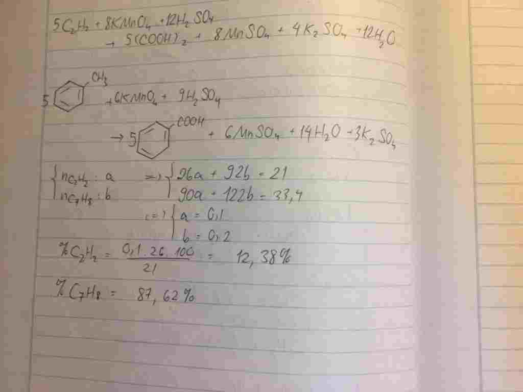cho-21-g-hon-hop-aetilen-va-toluen-phan-ung-voi-dung-dich-kmno4-h2so4-loang-sau-phan-ung-thu-duo