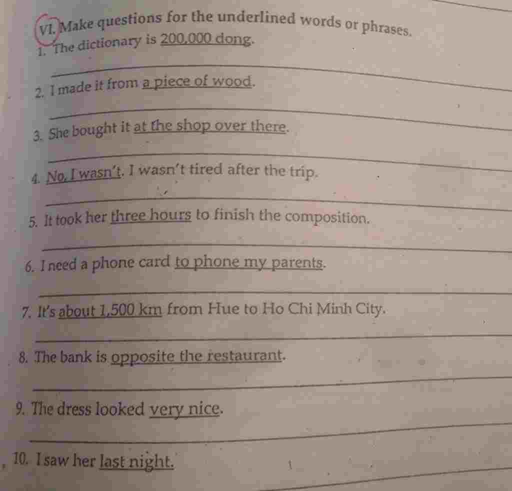 make-questions-for-the-underlined-words-or-phrases