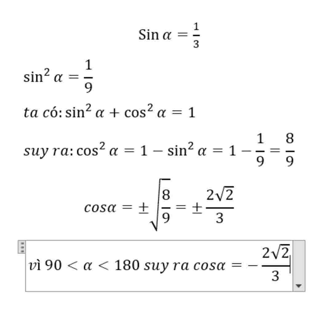 Чему равен sin 180 a если sin a 1 3