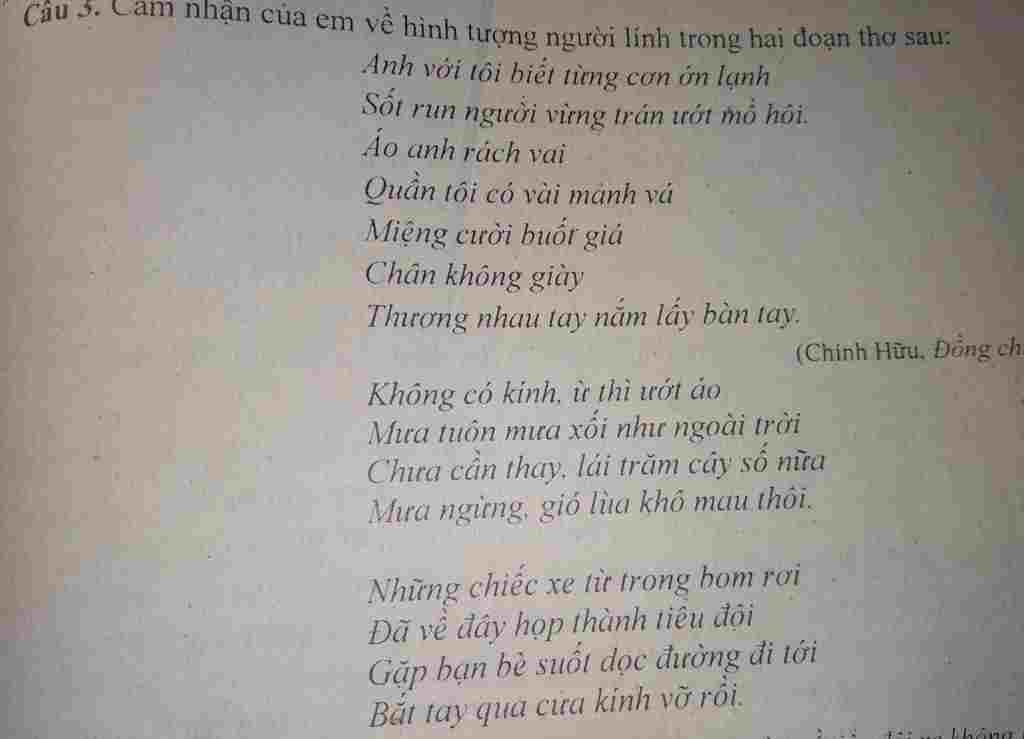 viet-bai-van-cam-nhan-ve-hinh-tuong-nguoi-linh-trong-hai-doan-tho-sau